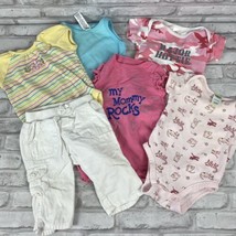Girls Size 3-9 Month 6 PC Lot Pants Body Suits Baby Gap Garanimals Old Navy More - £15.61 GBP