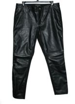 Banana Republic Sloan Pants Faux Leather Front Black Denim Back Women&#39;s Size 8 - £17.96 GBP