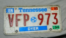 Classic United States Tennessee 1993 Passenger License Plate # VFP-973 - $6.88