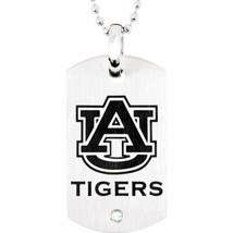 NEW Auburn Tigers Logo Dog Tag Stainless Steel 27 inch Necklace - £21.61 GBP