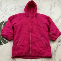 Fera Skiwear Womens Vintage Ski Snow Jacket Size 14 Neon Pink Hooded 90s - $37.61