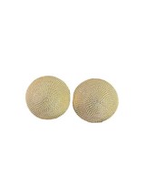 Vintage Clip On Earrings-  Carolee-   Textured Gold Dome  1.25&quot; diameter - £14.87 GBP