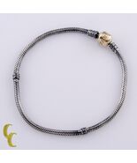 Pandora Sterling Silver &amp; 14k Yellow Gold Snake Chain Bracelet 8 3/8&quot; - €363,00 EUR