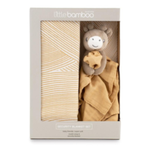 Little Bamboo Muslin Swaddle Wrap &amp; Lovie Comforter Gift Set - Marigold 1Set - £95.08 GBP