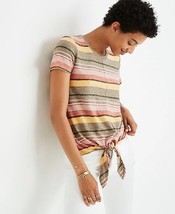 Madewell Texture &amp; Thread Modern Tie- Front Top in Kieran Stripe Size M - $14.99