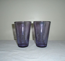 Yalos Casa Murano Purple Tumbler Glasses (2) Hand Blown Italian Art Glas... - £77.58 GBP