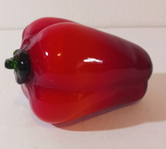 FAUX FAKE FOOD Vegetable BELL PEPPER RED ART GLASS Hand Blown 5&quot; Vintage - $8.54
