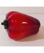 FAUX FAKE FOOD Vegetable BELL PEPPER RED ART GLASS Hand Blown 5&quot; Vintage - $8.54
