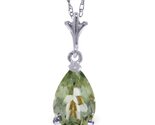 Galaxy Gold GG 14K Solid White Gold Natural Green Amethyst Pear Drop Pen... - $749.42