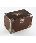 Vintage Wooden Cigar Packaging Humidor W/ Metal Lining &amp; Antique Silver ... - $25,468.62 MXN