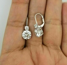 2.00Ct Round Cut Simulated Diamond 925 Sterling Silver Drop/Dangle Gift Earrings - £74.38 GBP