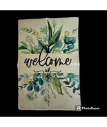 Spring Summer Green Leaves Burlap Welcome Garden Flag 12X18 In Greenery ... - £7.02 GBP