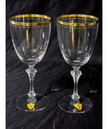 Vintage TIFFIN-FRANCISCAN Water Goblets GOLD BRACELET - Pair Of 2 - NEVE... - $29.68