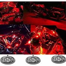 Octane Lighting 3Pc Red Led Chrome Modules Motorcycle Chopper Frame Neon Glow Li - £7.69 GBP