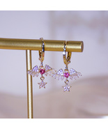 18K Gold Cute Angel Wing Huggie Hoop Earrings - £7.74 GBP