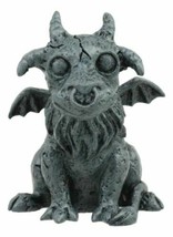 Gothic Winged Guardian Baby Goat Gargoyle Statue Faux Stone Resin Small 2.5&quot;H - £9.58 GBP