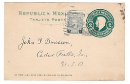 Mexico 1921 2c Vazquez on 2c Hidalgo Uprated Postal Stationery Card to US - £5.34 GBP