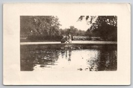 RPPC Family Posing at Park Duck Pond  Postcard D24 - $8.95