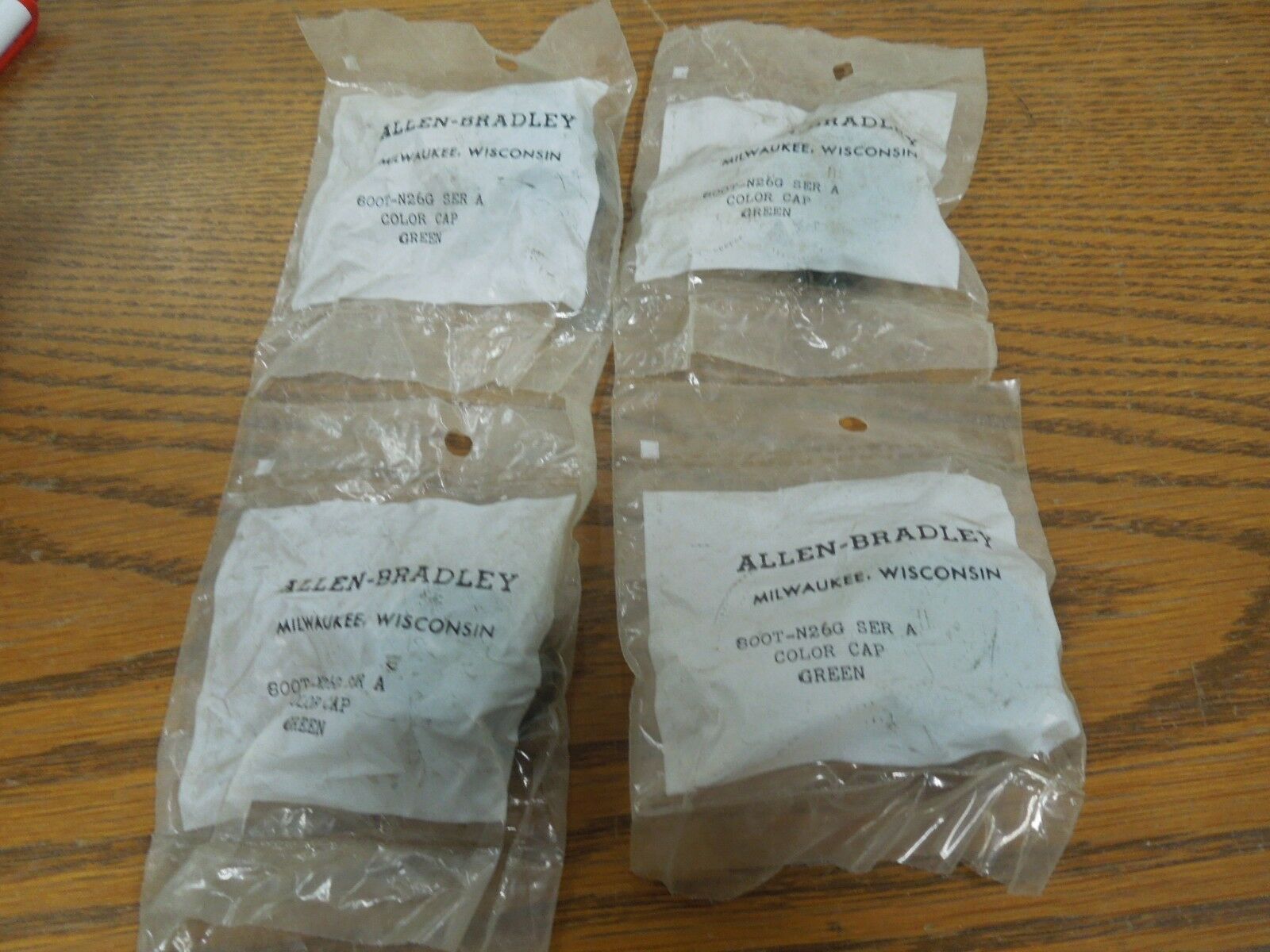 4-Allen-Bradley 800T-N26G Green Color Lens Cap New Surplus - $40.00