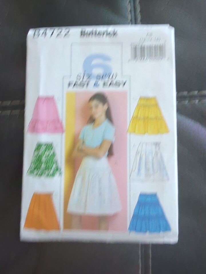 UNCUT Butterick Pattern #B4722 Girl's Skirts 6 Variations Sizes 12 / 14 / 16 - £6.41 GBP