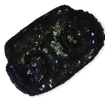 Vintage Sequin Coin Purse Czech Black Sparkly Change Witch Fairy Bag Zipper - $17.99