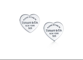 Heart earrings please return to, sterling silver heart earrings - £23.98 GBP