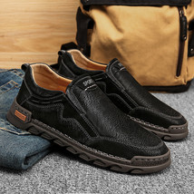 Hot Sale Men&#39;s Leather Shoes Outdoor Non-slip Men&#39;s Casual Shoes Slip-on Men&#39;s M - £43.37 GBP