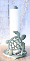 Cast Iron Marine Giant Sea Turtle Scroll Patterns Kitchen Paper Towel Holder - £28.20 GBP
