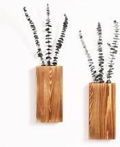 Mokof 2 Pack Wood Wall Planter For Artificial Greenery Plants And Dried ... - $32.93