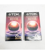 TDK Revue 6 Hour Blank VHS Tapes T-120 Lot of 2 NEW (Factory Sealed) - $26.53 CAD