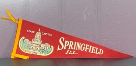 Vintage Springfield State Capitol IL Illinois Pennant Souvenir Felt  27&quot;... - $17.81