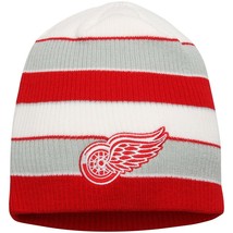 Detroit Red WIngs Reebok KQ90Z NHL Hockey Striped Knit Hat Beanie Toque - £15.17 GBP