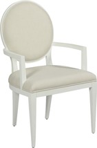Arm Chair WOODBRIDGE 18th C French Oval Back Tapered Legs Alabaster White Oa - £978.14 GBP