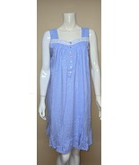 Eileen West Sleeveless Knee Length White/Blue Floral Gown 100 Cotton Siz... - €34,38 EUR