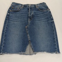 GAP RN#54023 Women's Blue Cotton Blend Denim Button-fly Pencil Skirt Size 8/29 image 12