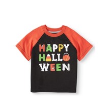 Halloween Toddler Boy Short Sleeve Raglan Graphic T-Shirt Size 4T/NP4 Black - £10.05 GBP