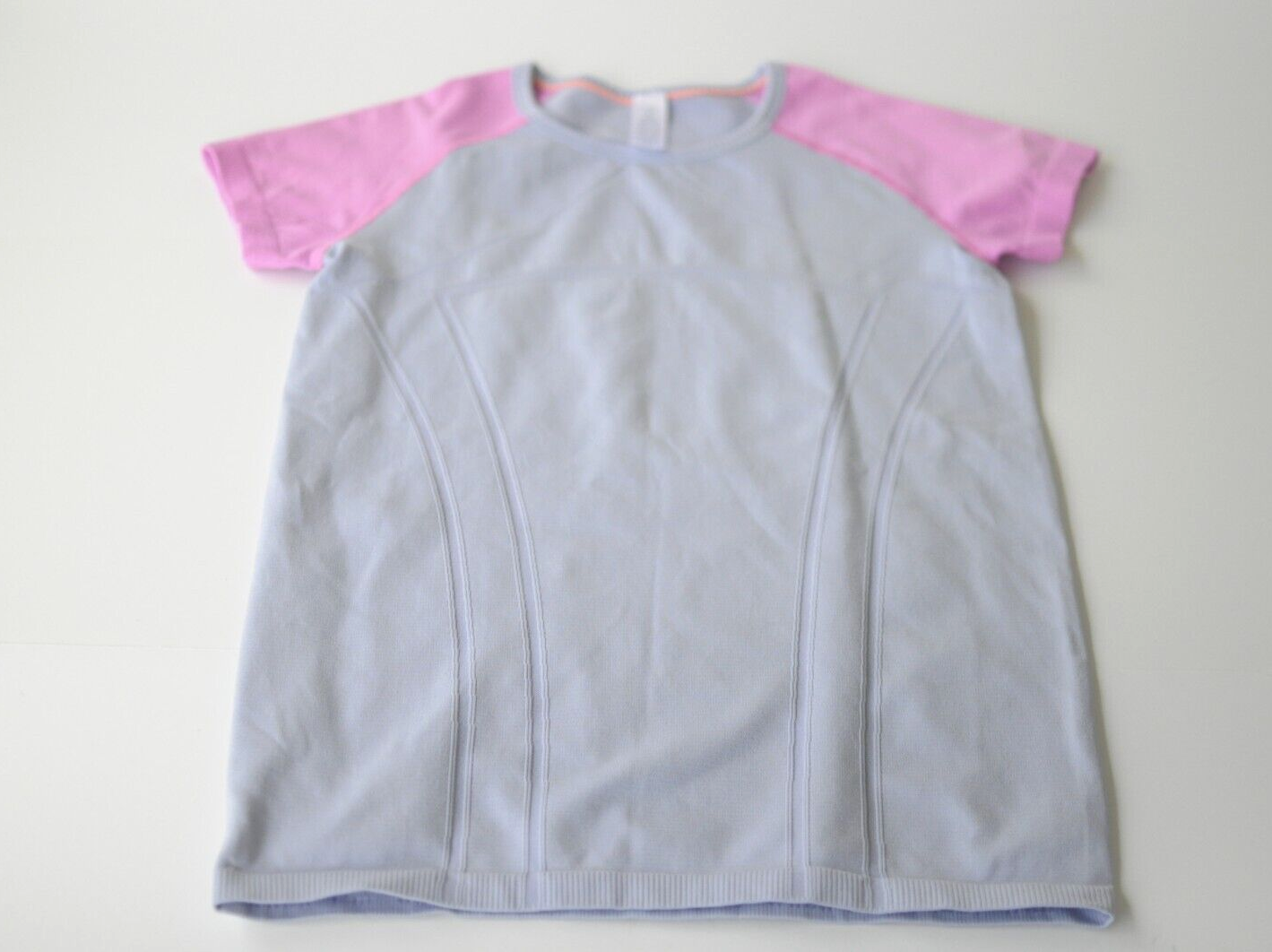 ivivva Girls Swiftly Fly Tech Seamless Short Sleeve Shirt Pink Purple Si... - $14.99