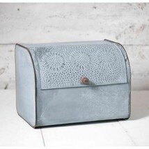 large tin Bread Box in Distressed Weathered Zinc image 2