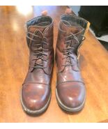 Bed Stu Men's  Brown Leather Boots 12 Low Zip Round Toe - $29.70
