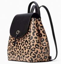 NWB Kate Spade Adel Leopard Leather Flap Backpack K8464 Cheetah $359 Dust Bag FS - £144.02 GBP