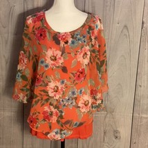 Apt. 9 Floral Top, Size XL, Polyester and Rayon Blend, Multi-Colored - £14.90 GBP