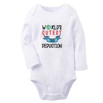 World&#39;s Cutest Tax Deduction Baby Bodysuits Newborn Romper Infant Long J... - £9.50 GBP