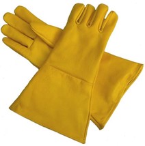 Leather Gauntlet Gloves Yellow X-Small - $29.70
