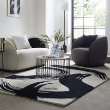 Black and White Hand Tufted Pure Wool Rug, Modern Unique Design Dual Color India - $36,789.00