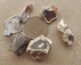 6 small Natural MINERAL Rough Raw FLINT Ancient Stone Rock Modiin Israel #1 - $2.48