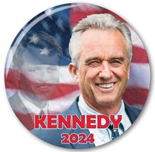 QTY 1 ROBERT F KENNEDY JR CAMPAIGN 2024 3&quot; PIN BACK BUTTON US PRESIDENT - £6.38 GBP