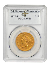 1877-S $10 PCGS AU55 ex: D.L. Hansen - £5,209.58 GBP