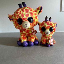 Ty Beanie Boos Darci the Giraffe 9&quot; &amp; 6&quot; Plush Justice Exclusive - £18.94 GBP
