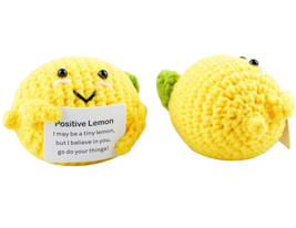 Crochet Knitted Lemon Doll Keychain, Creative Gifts for Him Her Party Decor - £6.38 GBP