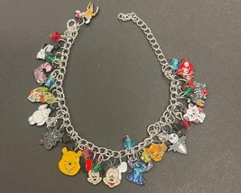 Disney Character Charm Bracelet on Silver Tone Chain - $213.82 MXN